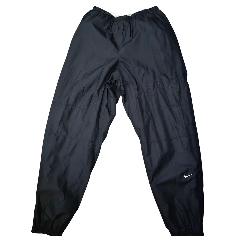 Vintage Nike Windbreaker Track Pants Women L Black Polyester Y2K‎ Sporty